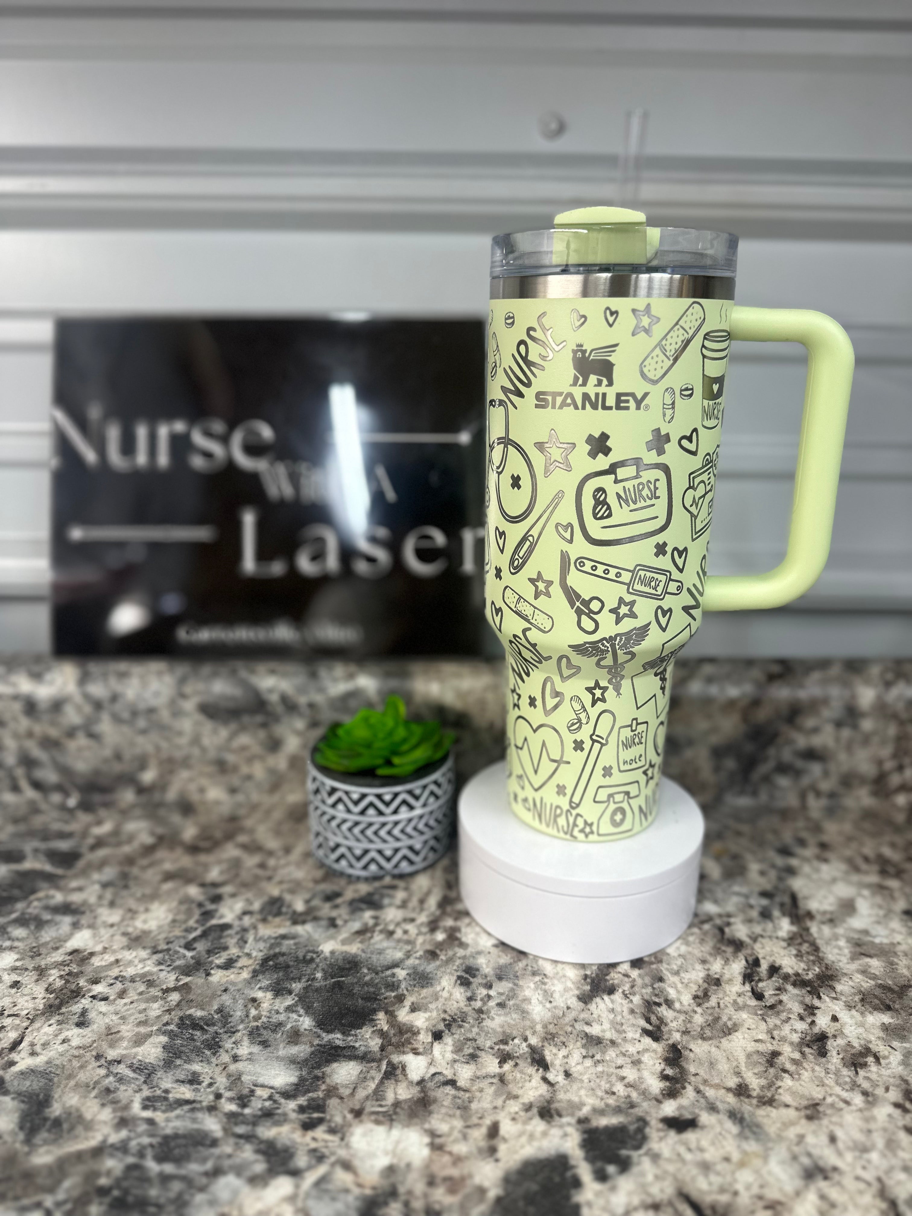 40 OZ. Stanley Quencher Nurse Life Full Laser Wrap