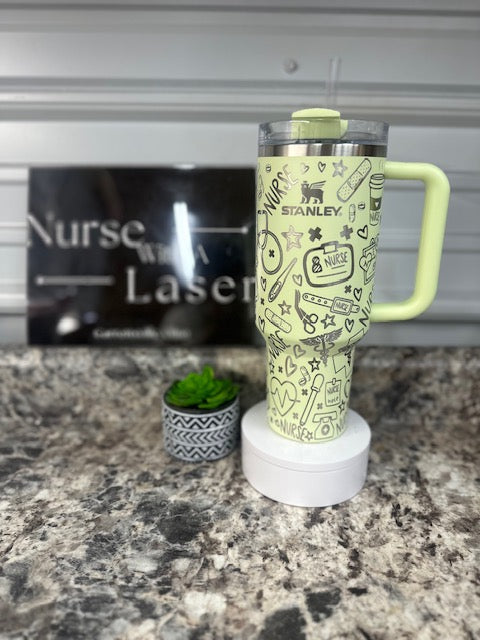 40 OZ. Stanley Quencher Nurse Life Full Laser Wrap