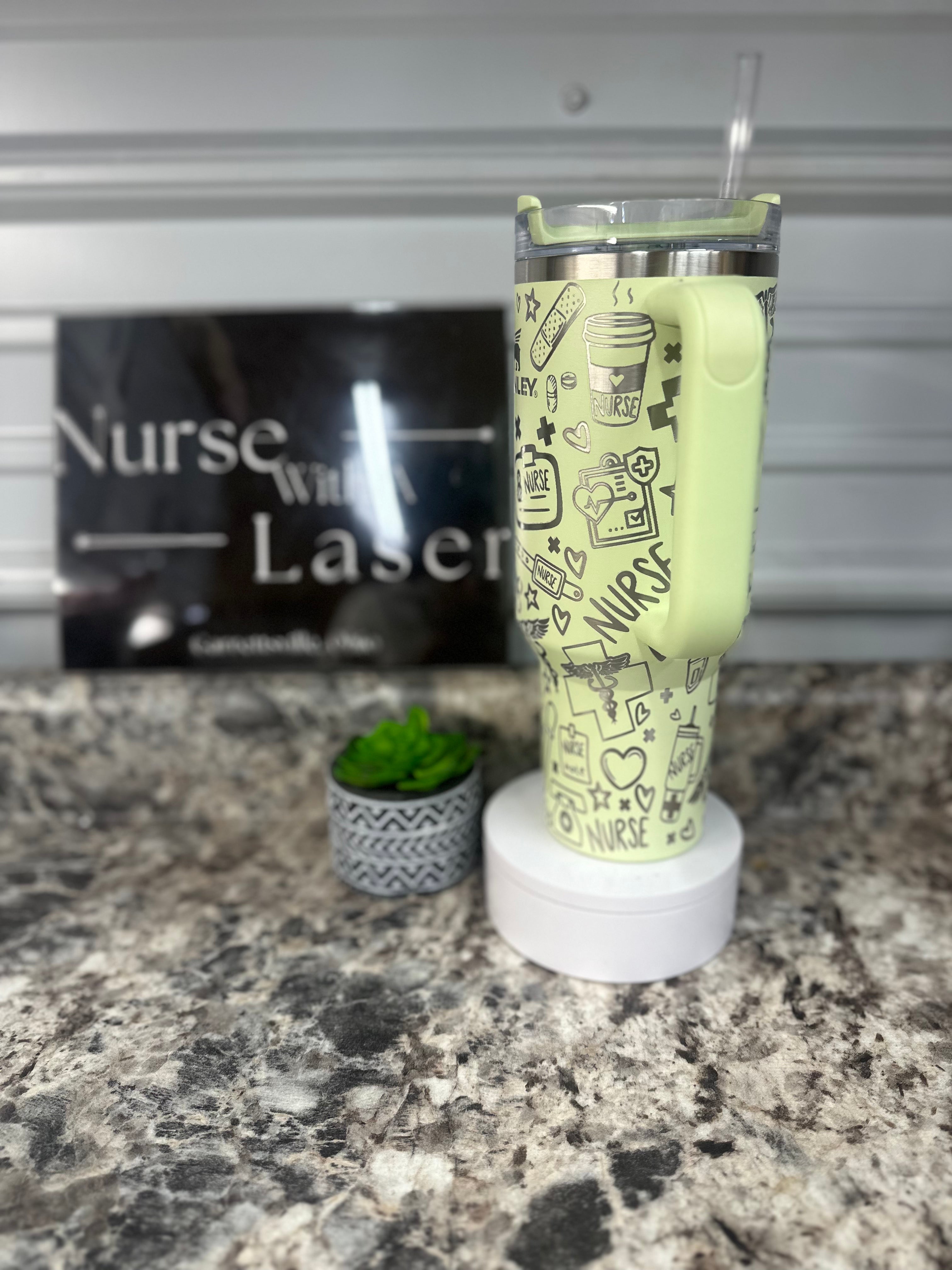 40 OZ. Stanley Quencher Nurse Life Full Laser Wrap