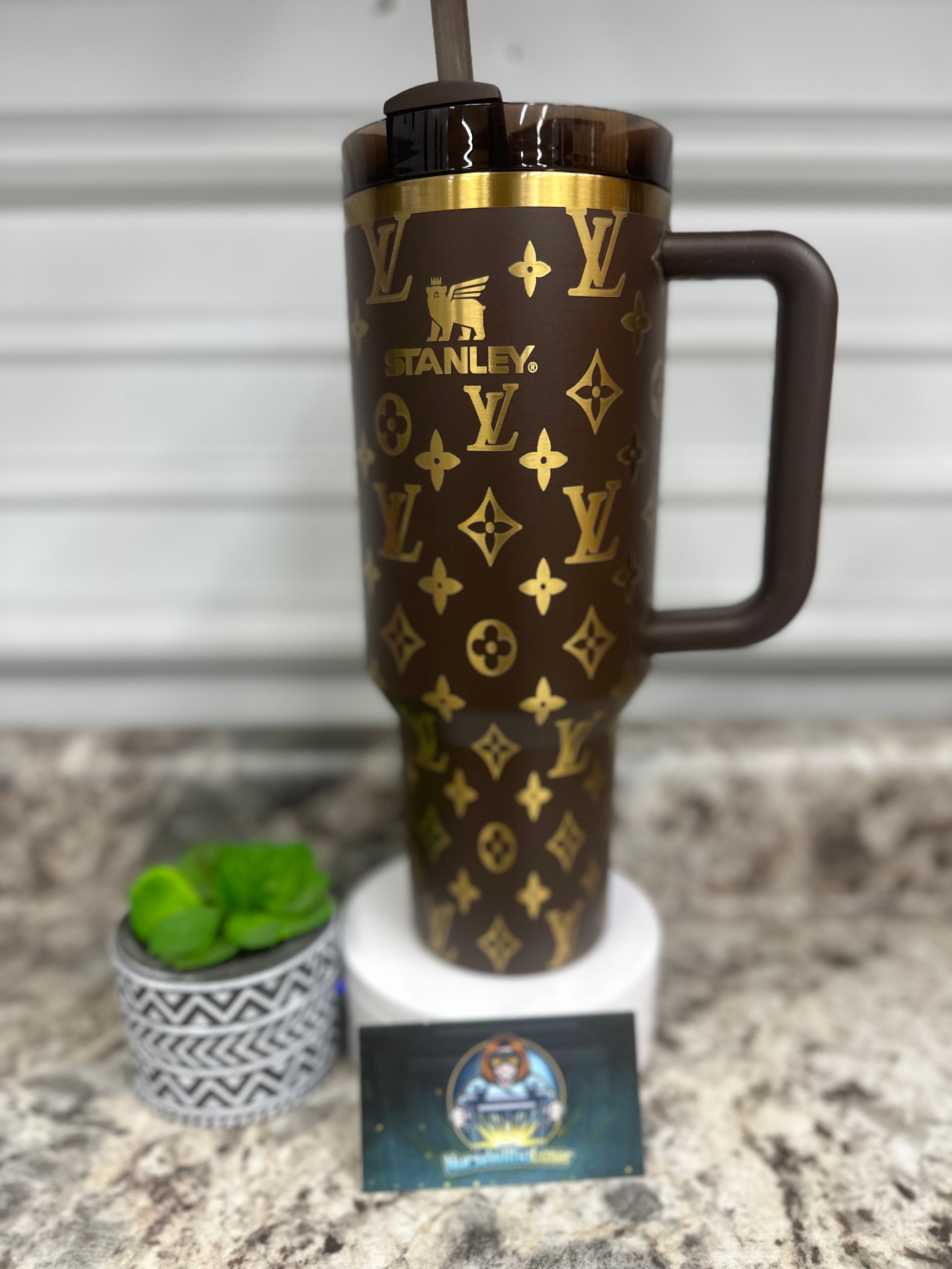 40 oz. Stanley Quencher Louis- LV Inspired Full Wrap