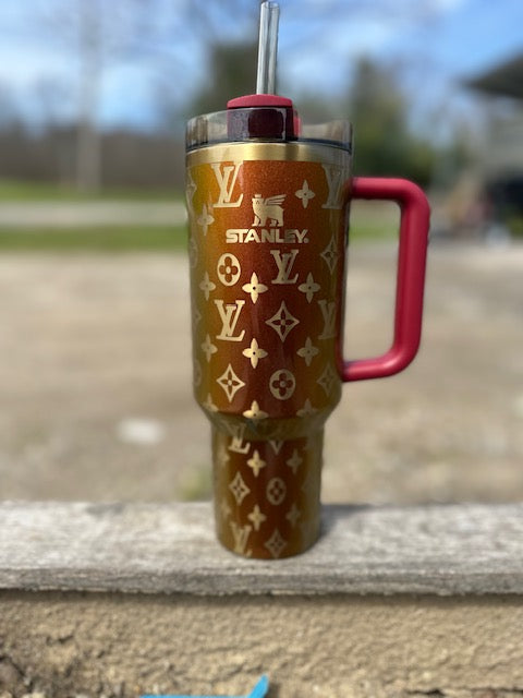 40 oz. Stanley Quencher Louis- LV Inspired Full Wrap