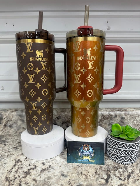 40 oz. Stanley Quencher Louis- LV Inspired Full Wrap