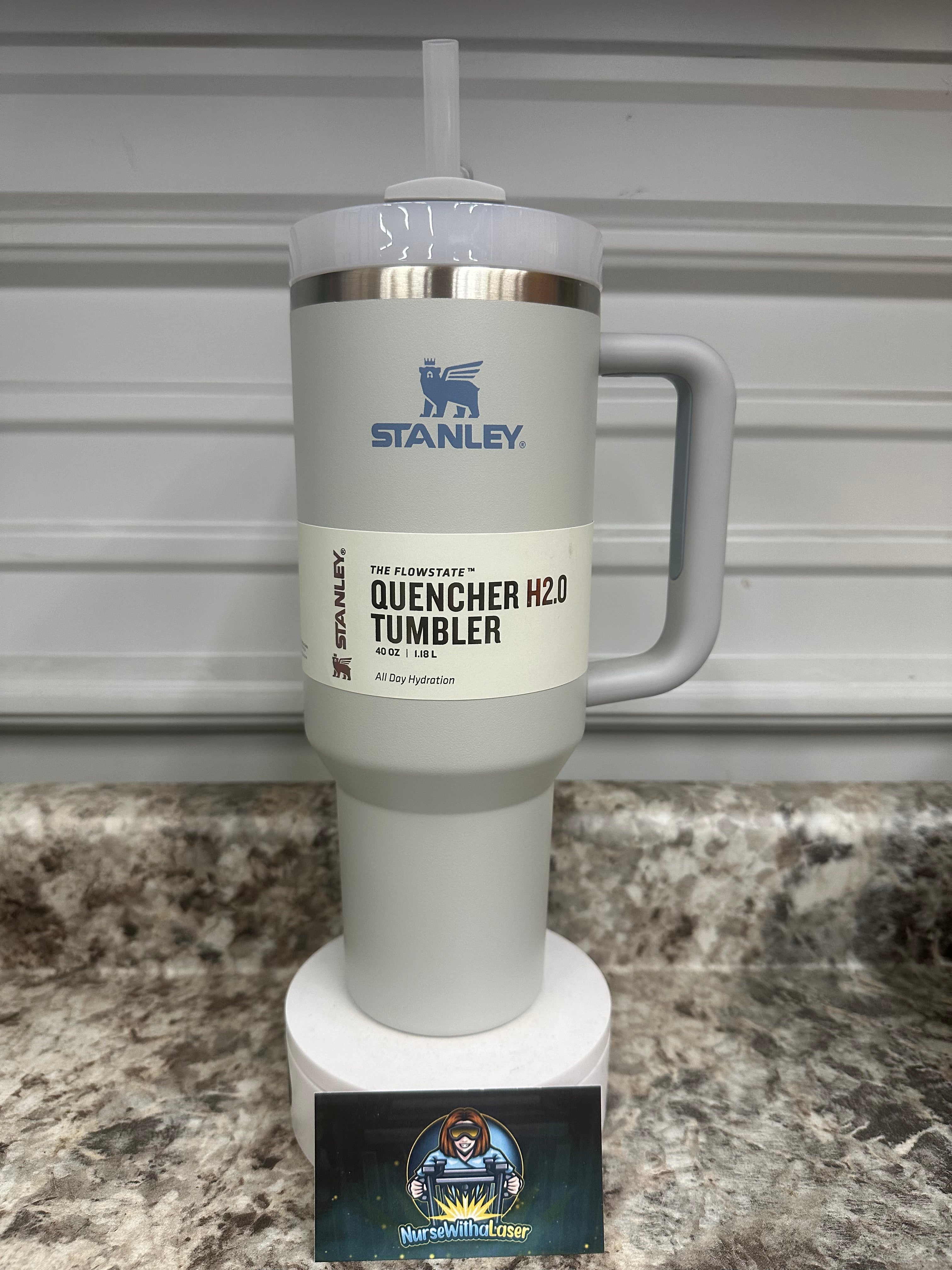 40oz Stanley Quencher Tumbler Laser Engraved skulls, guns, artillery