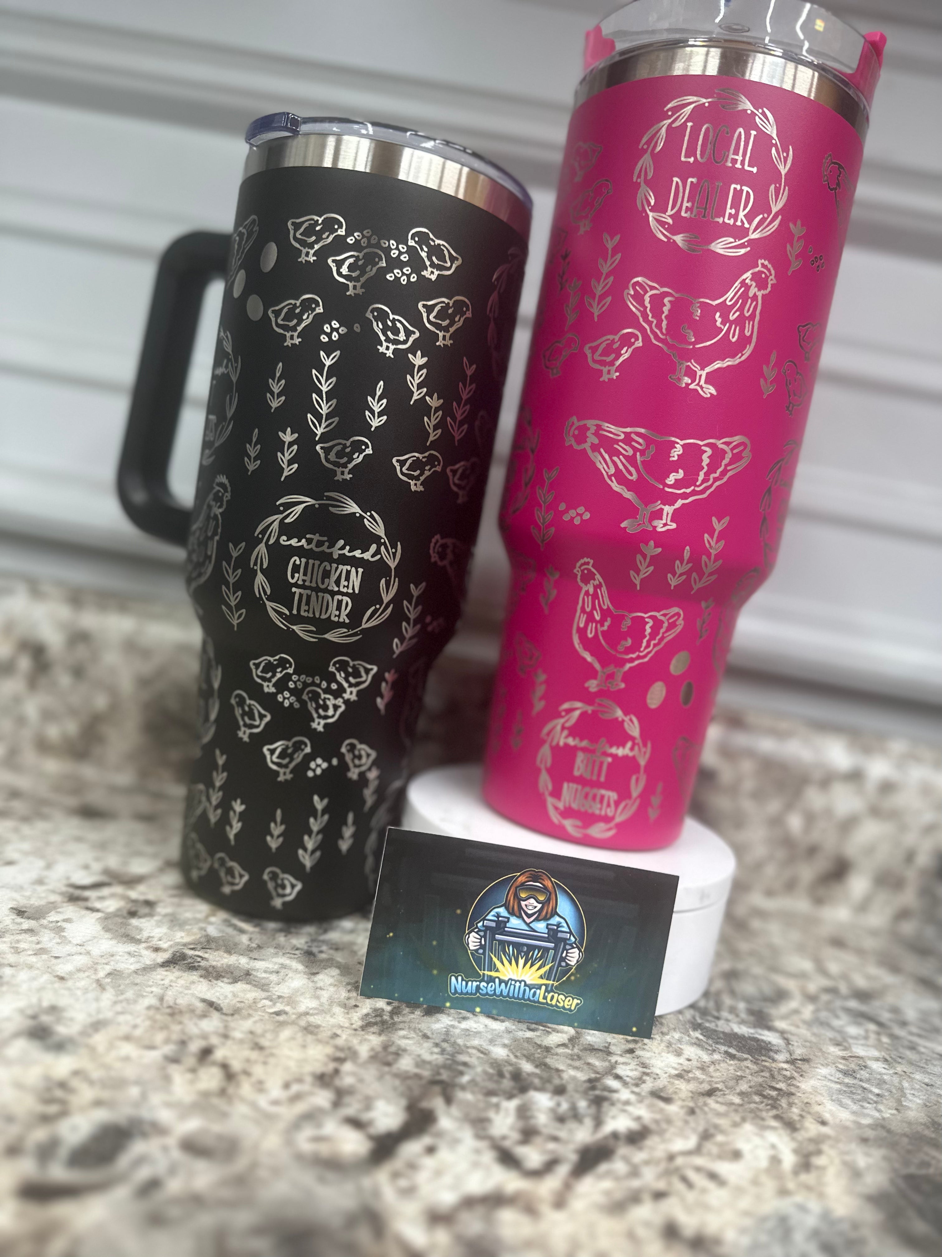 Crazy Chicken Lady Full Laser Engraving Wrap