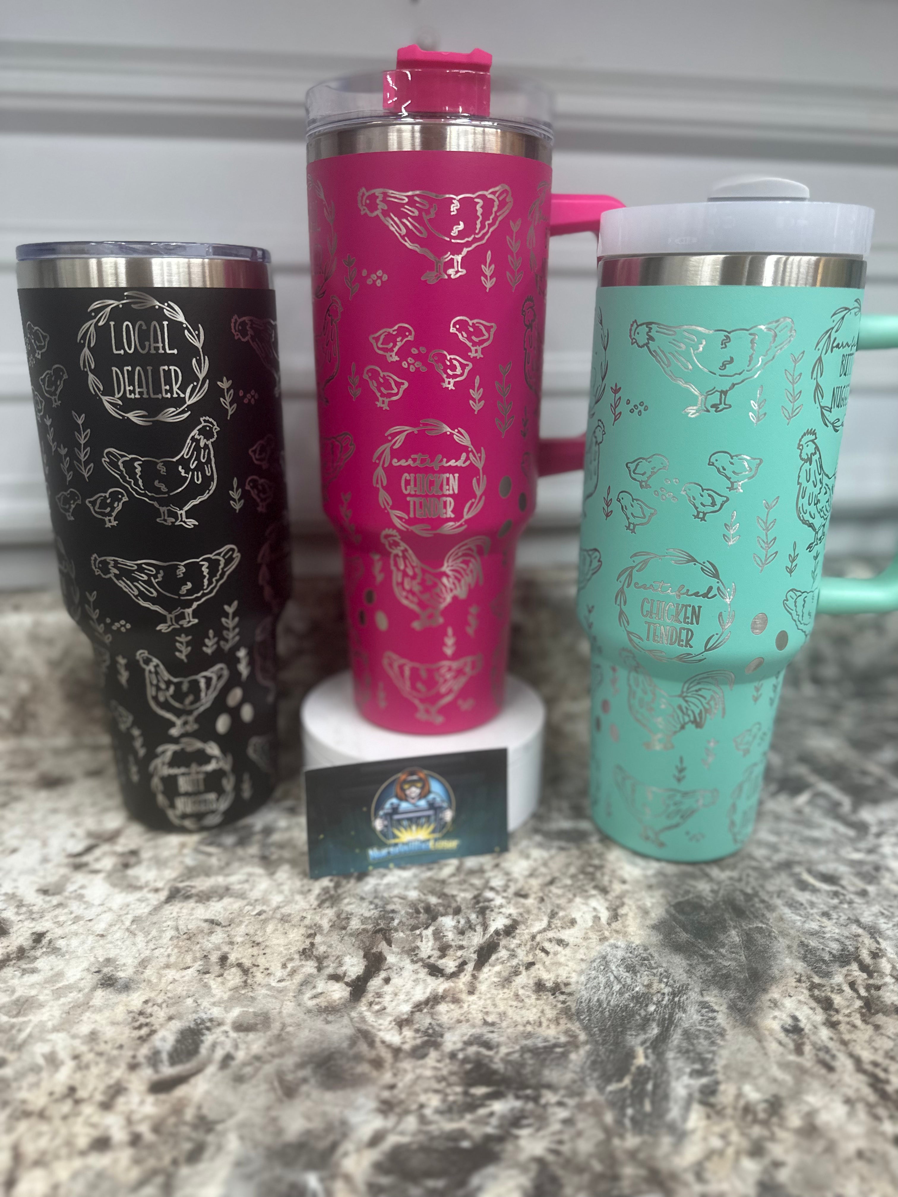 Crazy Chicken Lady Full Laser Engraving Wrap